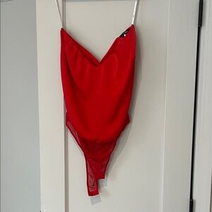 Lulu’s Red Strapless Body Suit